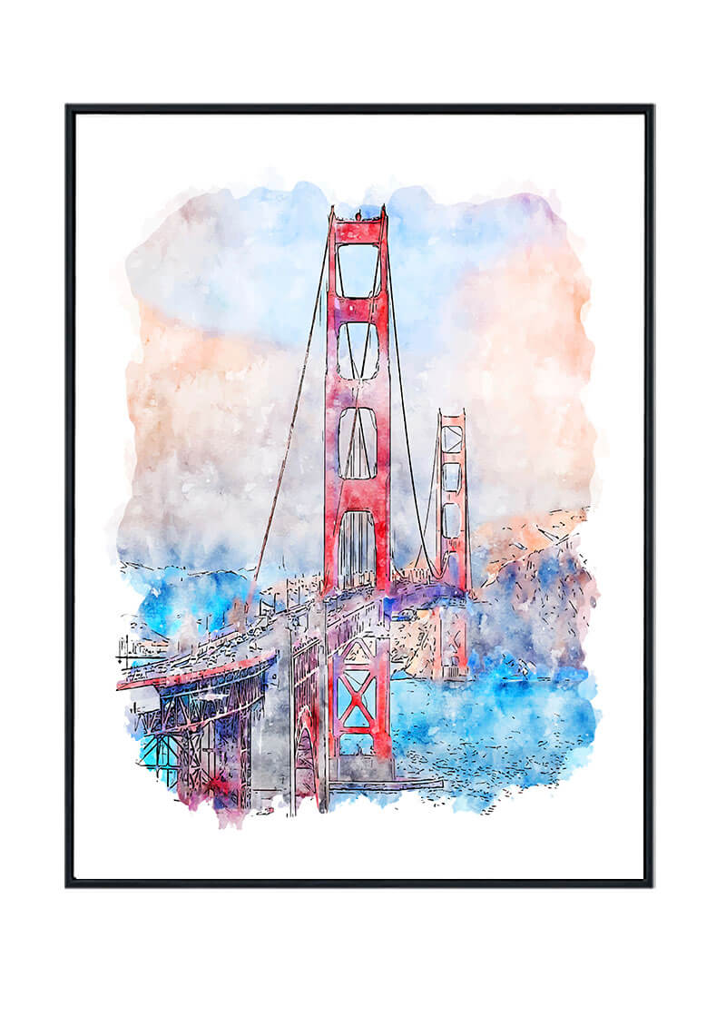 Golden Gate Bridge Poster, San Francisco