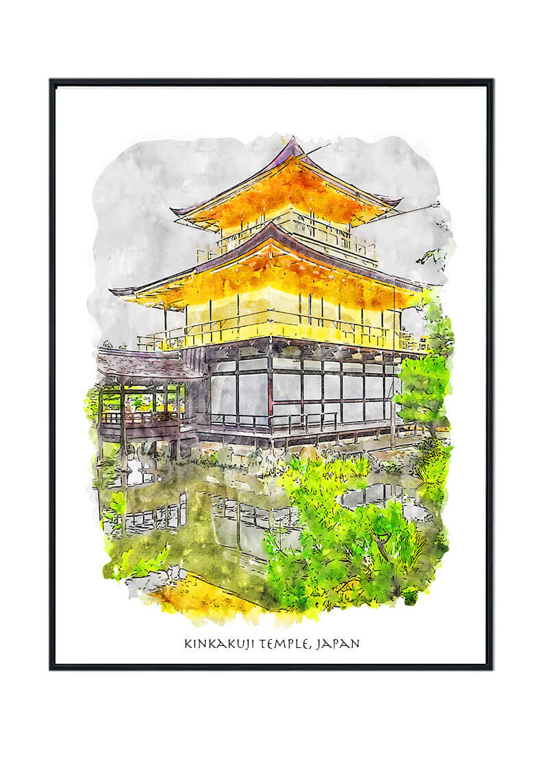 Kinkakuji Temple Poster, Japan