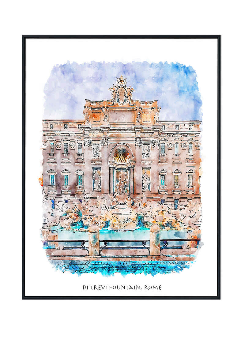 Di Trevi Fountain Poster, Rome
