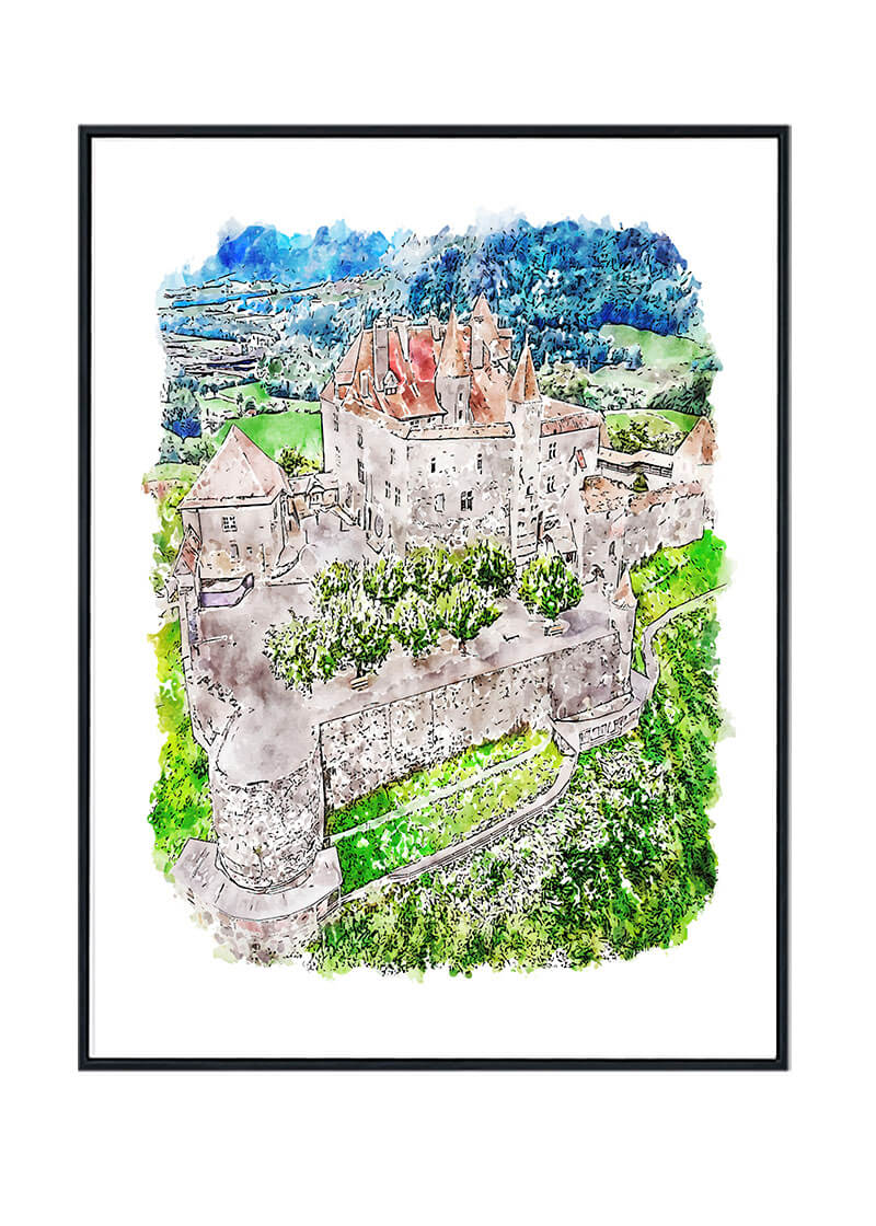 Gruyeres Castle Poster, Switzerland
